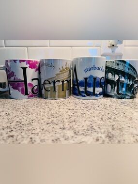 Starbucks Ceramic City Collection Mug set of 4 Austria Germany Italia Hawaii